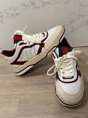 Gucci Re-Web Sneaker White Burgundy Men's 7 / Women's 8